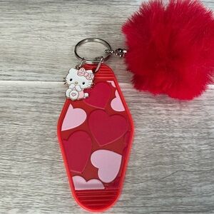🩷 Valentine Motel Keychain with Pom Pom